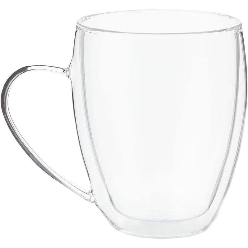 Double Wall Glass Taper Mug