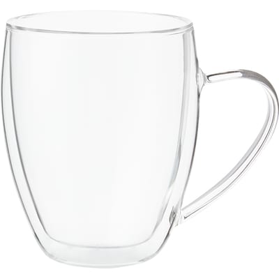 Double Wall Glass Taper Mug