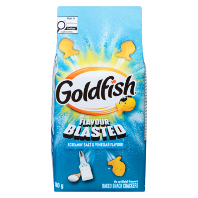 Pepperidge Farm Goldfish Flavour Blasted Screamin' Salt & Vinegar 180 g, $1.39/100g