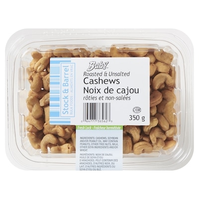 Stock and Barrel Noix de cajou non salées 350 g, 4,00 $/100g