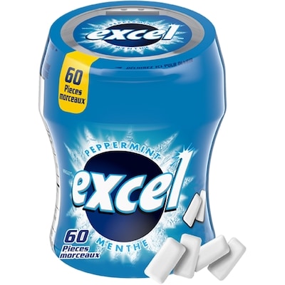 Wrigley's Excel Peppermint Flavoured Sugar Free Chewing Gum, 60 Pieces, 1 Bottle 1 ea, $5.29/1ea