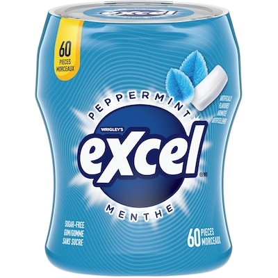 Wrigley’s Excel Menthe poivrée, gomme à mâcher sans sucre 1 ea, 5,29 $/1ch