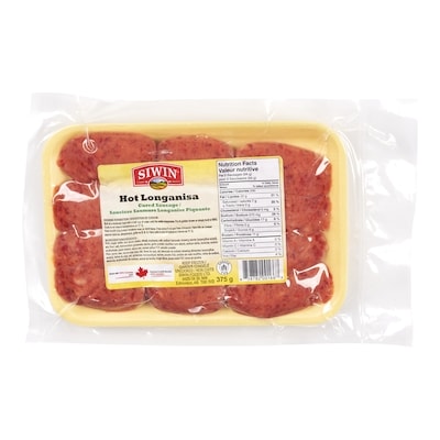 Siwin Longanisa piquante 375 g, 1,47 $/100g