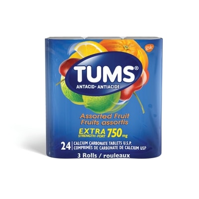 Tums Extra-fort fruits assortis 3 ea, 1,33 $/1ch
