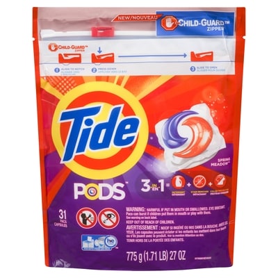 Tide Liquid Laundry Detergent Pods, Spring Meadow, 31 Count 31 ea, $0.29/1ea