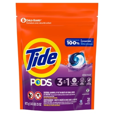 Tide Capsules de détergent liquide Pods HE Turbo, parfum Spring Meadow, 31 capsules 31 ea, 0,48 $/1ch