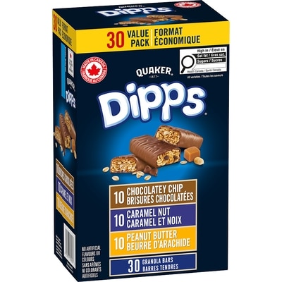 Quaker Dipps Granola Bars - Chocolatey Chip Caramel Nut and Peanut Butter 935 g, $1.82/100g