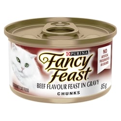 Purina Fancy Feast Chunks Wet Cat Food Beef Flavour Feast in Gravy 85 g, $1.06/100g