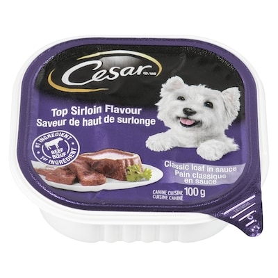 Cesar Nourriture humide pour chiens – pain classique en sauce saveur de haut de surlonge 100 g, 1,99 $/100g