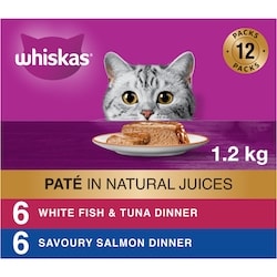 Whiskas Seafood Selections Paté Multipack Adult Wet Cat Food 1.2 kg, $1.50/100g