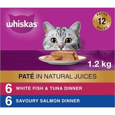 Whiskas Seafood Selections Paté Multipack Adult Wet Cat Food 1.2 kg, $1.58/100g