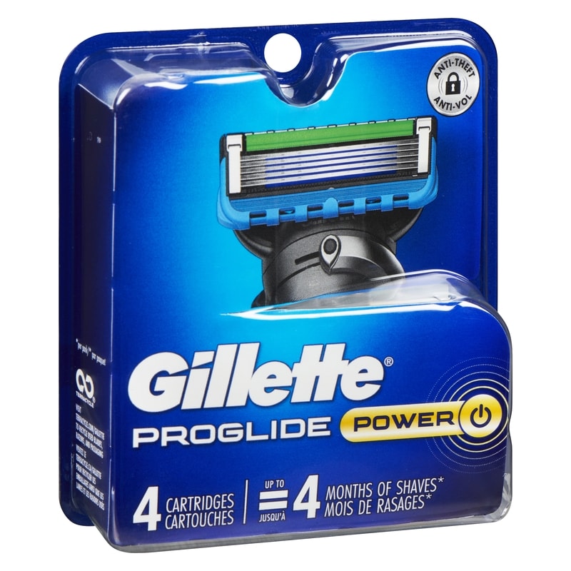 ProGlide Power Razor Refills for Men, 4 Razor Cartridges for FlexBall Handle, 5-Blade Razor Blades, Precision Trimmer for Men