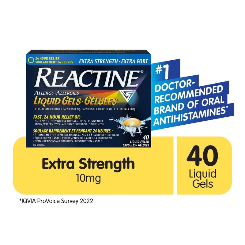 Reactine Extra Strength Allergy Cetirizine Hydrochloride 10 mg