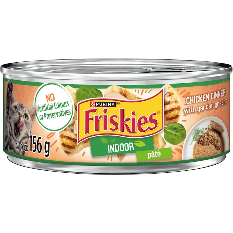 Purina Friskies Indoor Chicken Dinner with Garden Greens pâté, Wet