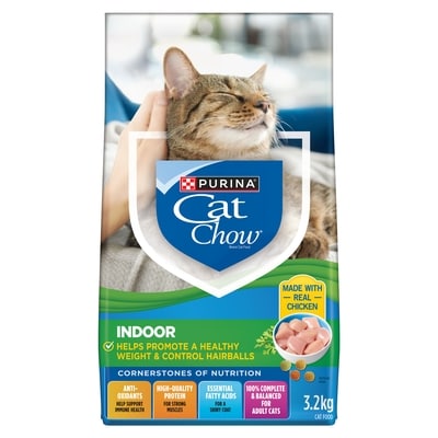 Purina Cat Chow Indoor Dry Cat Food Real Chicken 3.2 kg, $0.59/100g