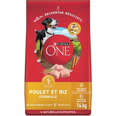 Purina ONE Formule Poulet et Riz, Nourriture Sèche pour Chiens 14 kg 14 kg, 0,40 $/100g