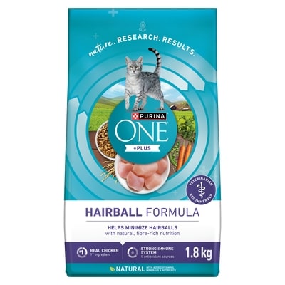 Purina ONE +Plus Hairball Formula Chicken, Dry Cat Food 1.8 kg, $0.86/100g