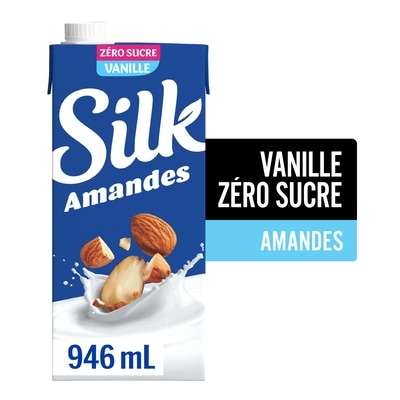 Silk Boisson aux amandes , non sucrée, saveur vanille, sans produits laitiers, longue conservation 946 ml, 0,29 $/100ml