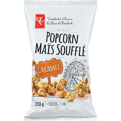 President's Choice Caramel Popcorn 250 g, $1.80/100g