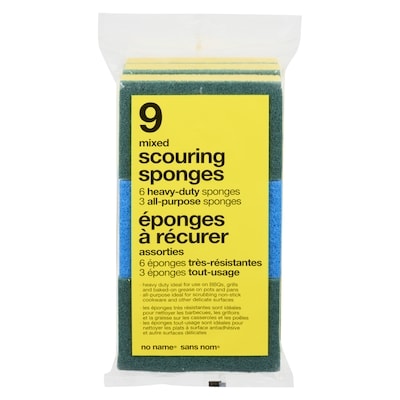 No Name Heavy-Duty & All-Purpose Mixed Scouring Sponges 9 ea, $0.44/1ea