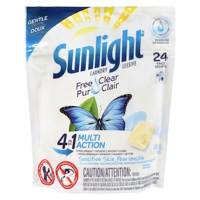 Sunlight Laundry Pacs, Sensitive Skin 24 ea, $0.27/1ea