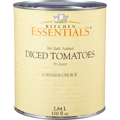 Kitchen Essentials Diced Tomatoes, No Salt 2.84 l, $0.28/100ml