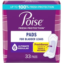 Postpartum Incontinence Pads, Ultimate Absorbency, Regular Length, 33 Count