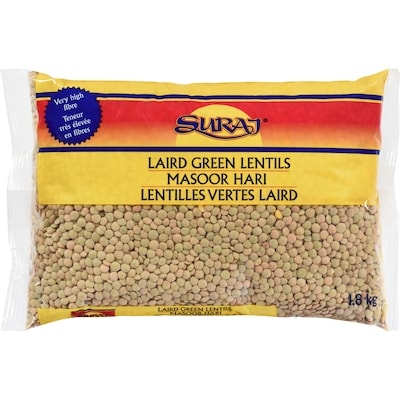 Suraj Laird Green Lentils 1.8 kg, $0.33/100g