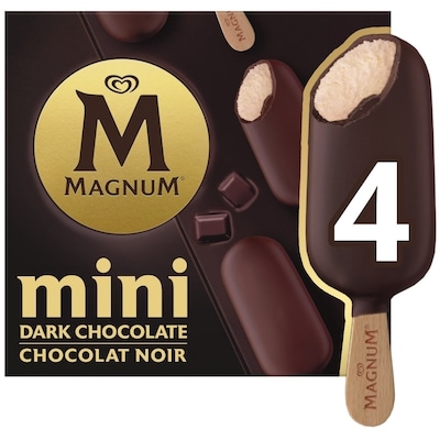 Magnum Barre de Crème Glacée Mini Chocolat Noir 4x55.0 ml, 3,18 $/100ml