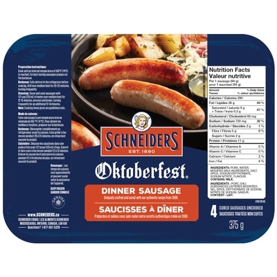 Schneiders Oktoberfest Dinner Sausage 375 g, $2.40/100g