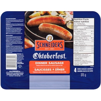 Schneiders Oktoberfest Dinner Sausage 375 g, $2.40/100g