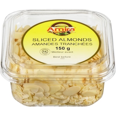 Amira Almonds, Blanched Sliced 150 g, $3.00/100g