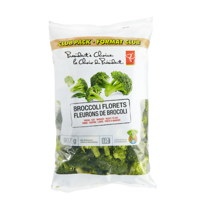 President's Choice Broccoli Florets 907 g, $0.99/100g