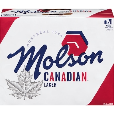 Molson Bière (Pièce d’identité requise au moment du ramassage) 20x355.0 ml, 0,50 $/100ml