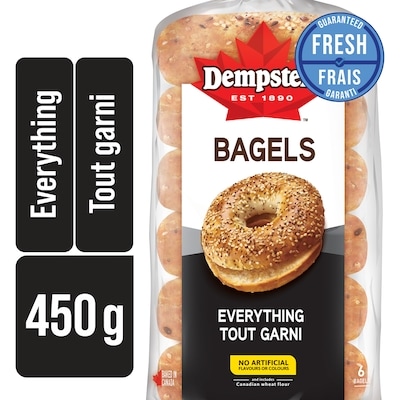Dempster Everything Bagels 6x75.0 g, $1.00/100g