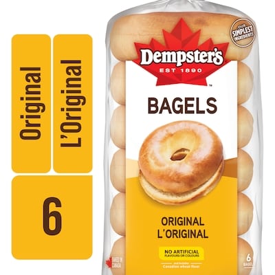 Dempster Original Bagels 6x75.0 g, $1.00/100g