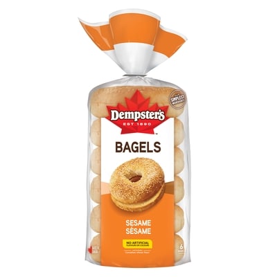Dempster Sesame Bagels 6x75.0 g, $1.00/100g