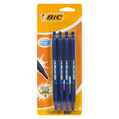 Bic Retractable Ball Pens Medium 1.0Mm Blue 4 ea, $1.13/1ea