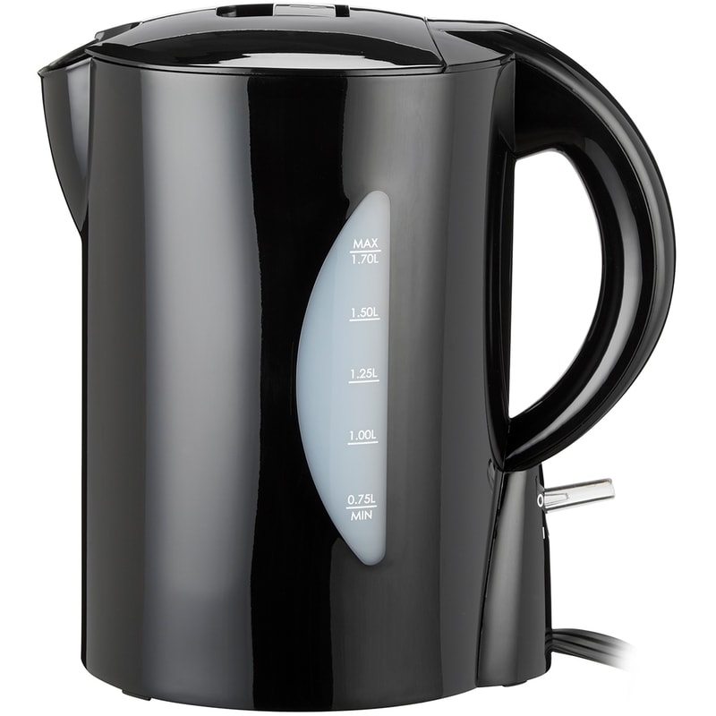 Everyday Essentials 1.7 L Rapid Boil Kettle with Auto Shut-Off, Power Light Indicator, 1500W, Black