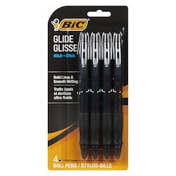 BIC 1.6MM Stylos rétractables NOIR audacieux 4x1.0 ea, 1,38 $/1ch