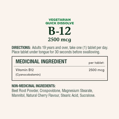 Vitamin B-12, 2500 mcg