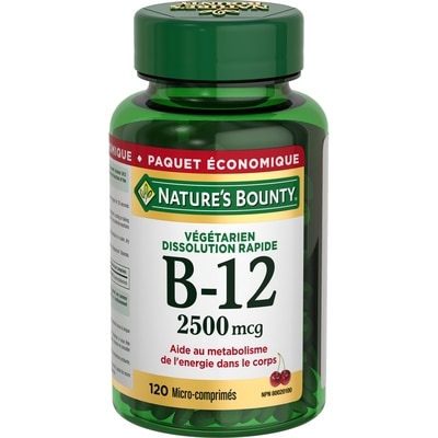 Nature’s Bounty Vitamine B12, 2 500 mcg 120 ea, 0,19 $/1ch