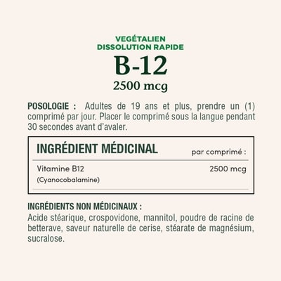 Vitamine B12, 2 500 mcg