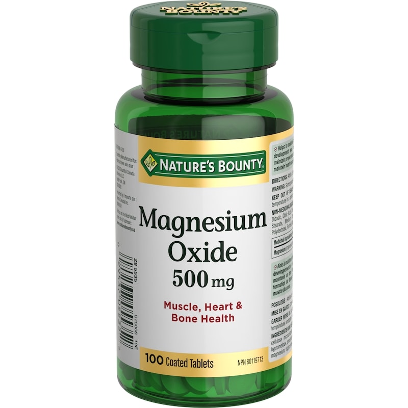 Magnesium Oxide 500Mg Pills, Helps Maintain Proper Muscle Function, 100 Tablets