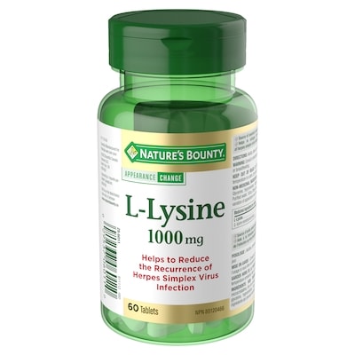 Nature's Bounty L-Lysine, 1000 mg, 60 Tablets 60 ea, $0.27/1ea