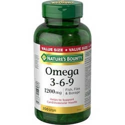 Nature's Bounty Omega 3-6-9, 1200 mg Fish, Flax & Borage 200 ea, $0.20/1ea
