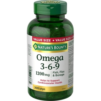 Nature's Bounty Omega 3-6-9 Fish, Flax & Borage, 1200 mg 200 ea, $0.19/1ea