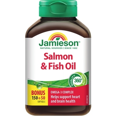 Jamieson Salmon & Fish Oils Omega-3 Complex Softgels, 1,000 mg 200 ea, $0.06/1ea