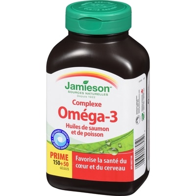 Gélules de complexe oméga-3 huiles de saumon et de poisson 1 000 mg