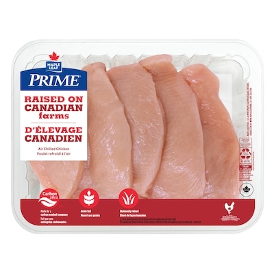 Maple Leaf Boneless Skinless Sliced Chicken Breasts, Raised on Canadian Farms 1 ea, $13.00/1ea